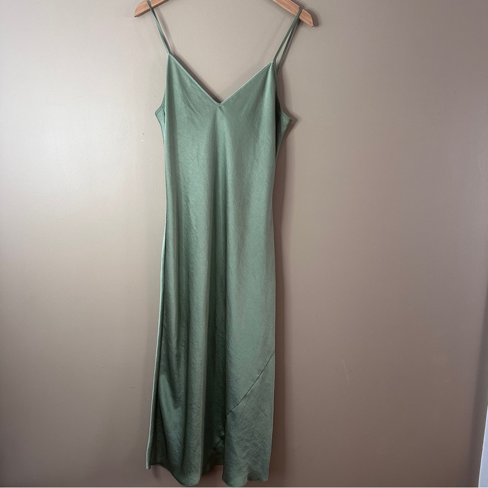 Wilfred Sage Green Slip Midi Dress